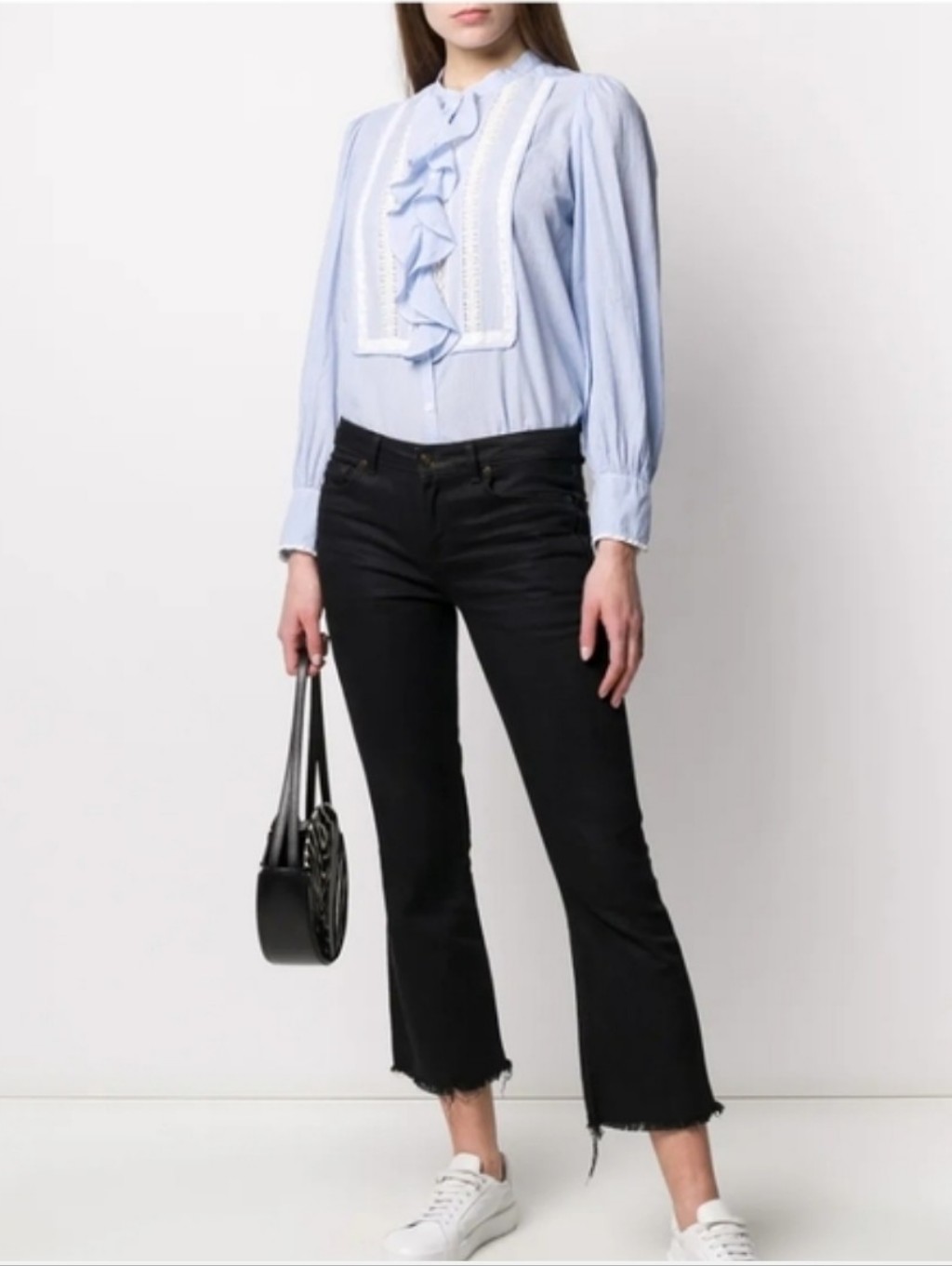 Zadig & Voltaire Temple Shirt In Color Fleurs Lace Insets Size Xs